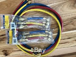 Yellow jacket 25980 3 pack manifold hose set comes with 21048 charging / vacuum