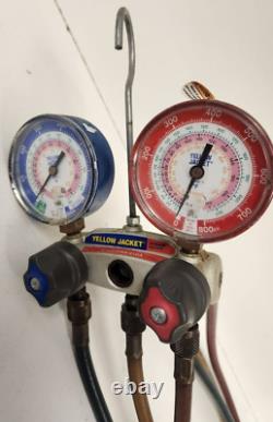 Yellow jacket valve manifold gauge set with hoses UNTESTED 12/13#37